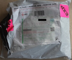 The couriered parcel